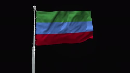 Realistic Waving Flag on Pole with Alpha Channel