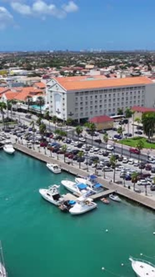 Aruba Skyline At Oranjestad In Caribbean Netherlands Aruba.