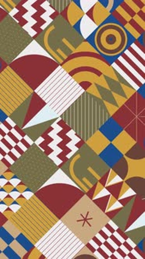Diagonal Retro Flat Art Geometric Loop Portrait Background