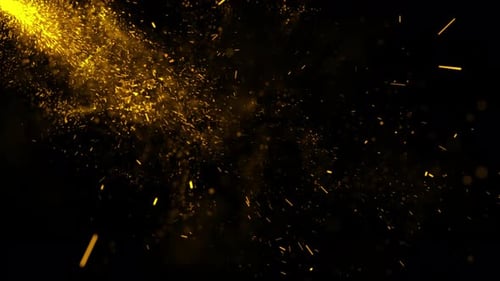 Dynamic Golden Particle Sparks Overlay Background
