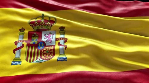 Realistic Waving Spanish Flag 3D Animation