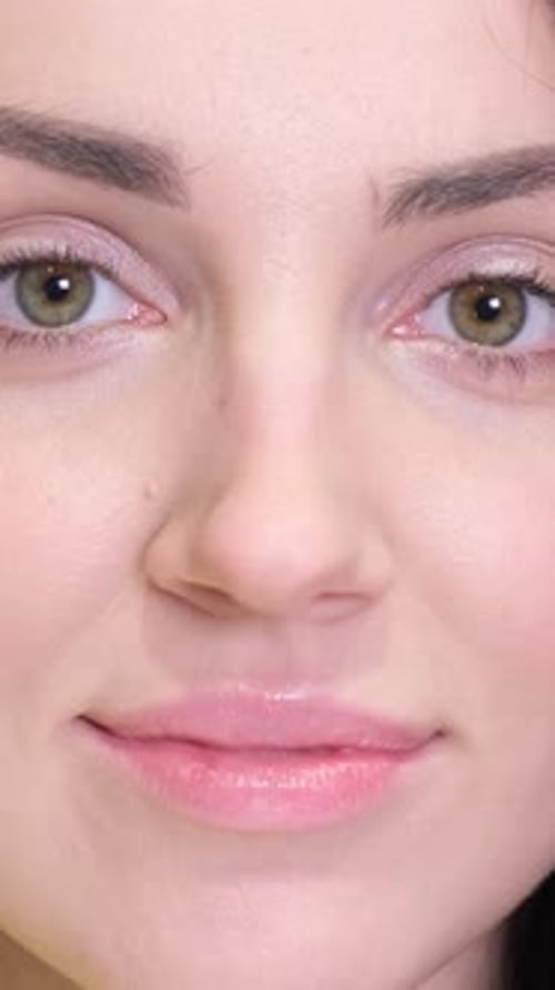 Woman's Beautiful Face Detailed Close-up Portrait