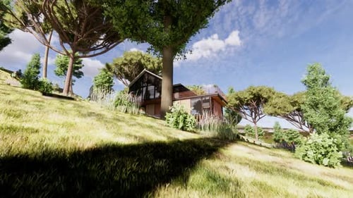 Architectural Walkthrough of Modern House in Natural Landscape