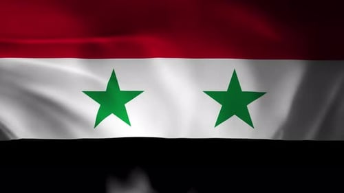 Realistic Syrian Flag Waving Seamless Loop Animation