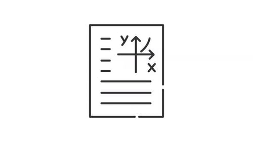 Animated Science Document with Coordinate Graph Icon