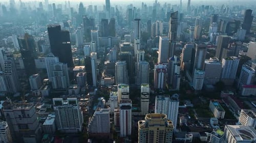Exploring the vibrant skyline of a bustling city at twilight hours