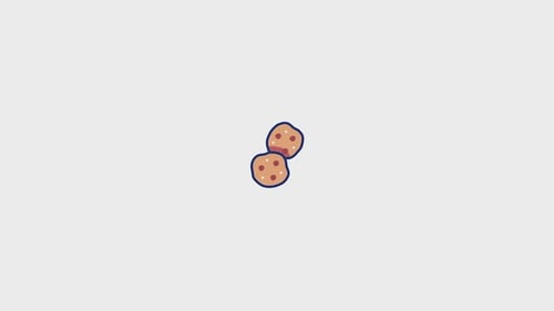 Animated Chocolate Chip Cookies Flat Design Icon