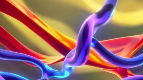Fond de rubans colorés fluides 3D abstraits