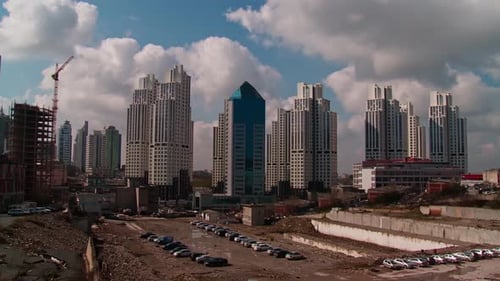 Maslak district skyscrapers and open parking lot to be built