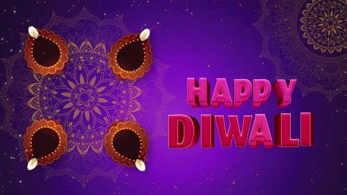 Happy Diwali Festive Background with Lamps and Mandala Patterns
