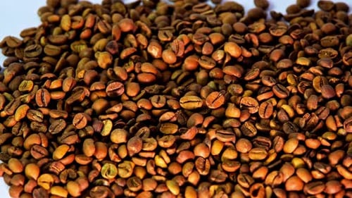 Fallende Kaffeebohnen