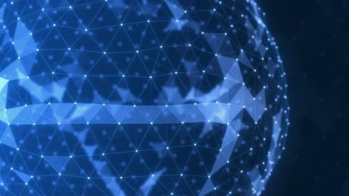 futuristic plexus sphere abstract technology. rotating plexus sphere with dots and lines.