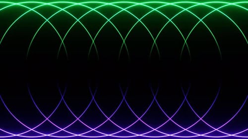Purple And Turquoise Abstract Rotating Neon Circles Background Vj Loop In 4K