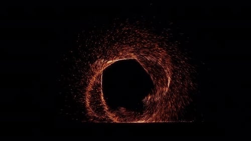 Fiery Particle Swirl Portal Reveal Animation