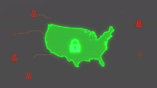 Attaque de pirates informatiques de Cyber Usa depuis l'extérieur + Alpha Channel