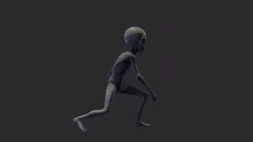 Grey Alien Stylised Walk 01