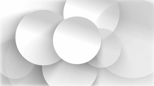 Abstract White Geometric Circles Seamless Looping Motion Background