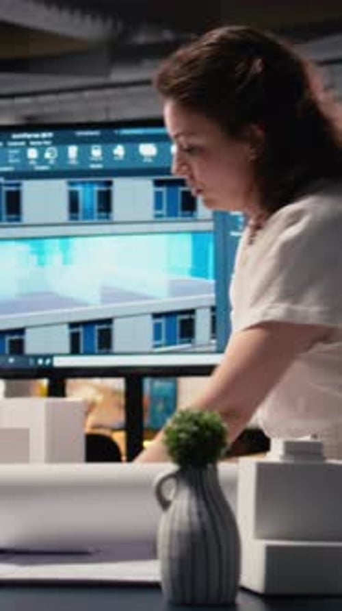 Vertical Video Real Estate Developer Reviews Master Plan with Construction Layouts