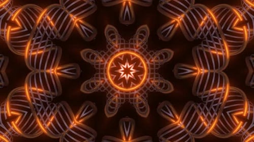 Abstract Geometric Neon Kaleidoscope Loop