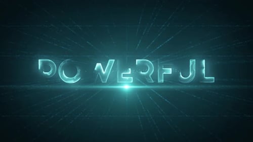 Futuristic Glowing Text Reveal on Digital Grid Background