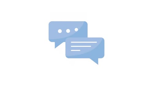 Animated Flat Design Speech Bubbles Communication Icon