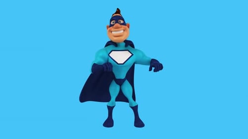 Fun 3D cartoon superhero dancing (with alpha channel included)
