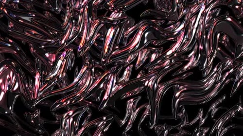 Abstract Metallic Fluid Shimmering Background Loop