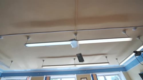 Students Toss Notebooks and Books Up in Their Classroom