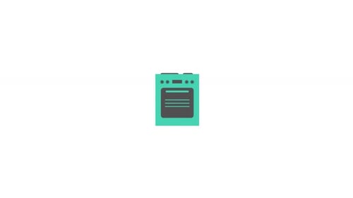 Animated Flat Design Icons for Technology and Home Appliances