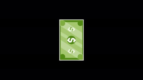 Animated Flat Design Dollar Bill Reveal
