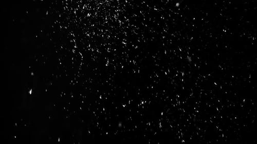 White Particles Falling on Black Background