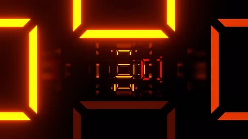 Orange Bright Flashing Strobe Square Tunnel Background Vj Loop In 4K