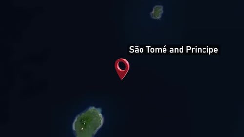 Zoom sur le pays de Sao Tomé-et-Principe depuis l'espace