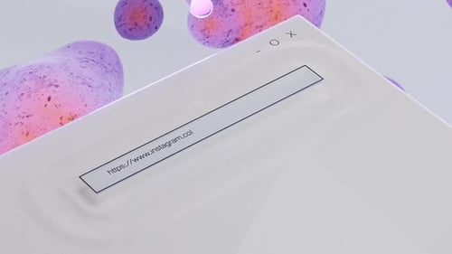 Modern Digital URL Typing Animation with Abstract Background