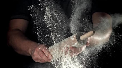 Baking Flour Exploding in Slow Motion