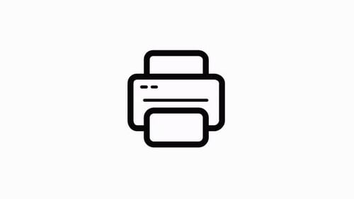 Flat Design Printer Icon Animation Reveal