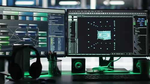 Monitore im Rechenzentrum, die Knotenbaumschnittstellen anzeigen, den Zustand der Ausrüstung überwachen