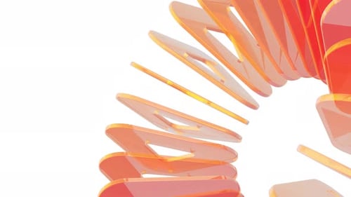 Abstract Orange Geometric Shapes Moving in a Seamless Loop