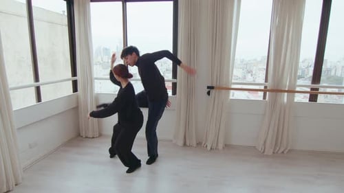 Contemporary Dancers Having Rehearsal in Studio