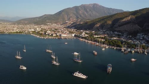 Awesome aerial view of Fethiye Bay in Turkey