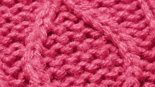 Knitted Warm Red Sweater or Scarf Macro Close Up Texture Cozy Warm Composition of Wool Fabric