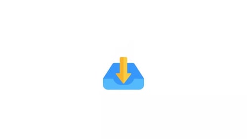 Flat Design Download Icon Animation