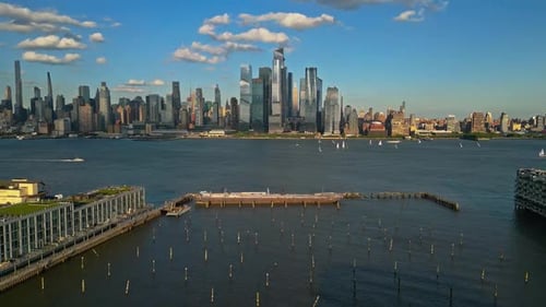 NYC Aerial View New York City Skyline Park and Cityscape of Manhattan in USA New York City NYC