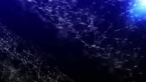 Digital Blue Background With Dots And Lines