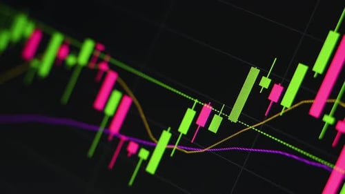 Stock market. Trading in the stock exchange. Moving diagram