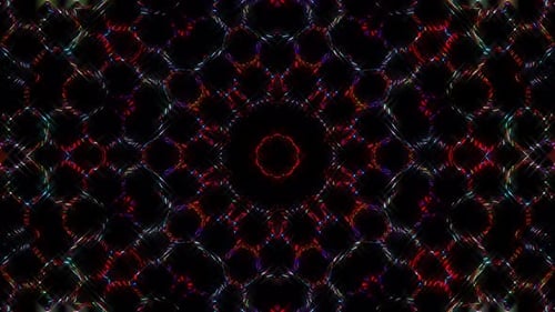 linhas abstratas, luz colorida brilhando, forma redonda no centro, fundo preto