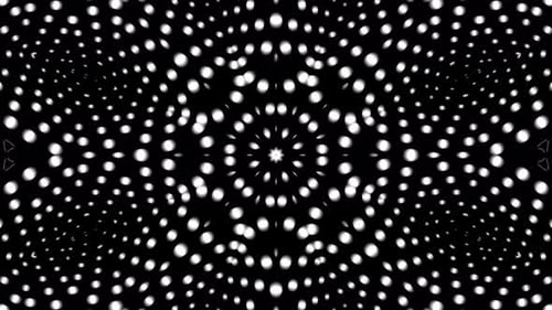 Abstract Kaleidoscope Pattern with Dynamic White Dots Loop