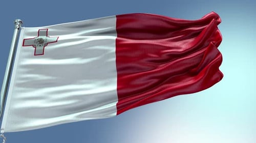 Realistic Waving Malta National Flag Seamless Loop