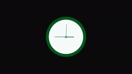 Minimalist Green Clock Animated Icon