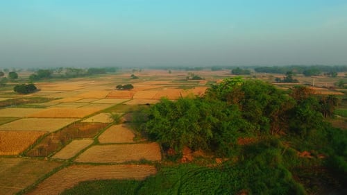 beautiful farmland view drone shot